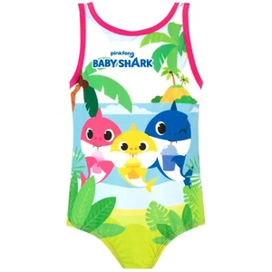 Baby Shark Girls Swimsuit | One Piece Girls Swimming Costume | Pink Swimsuit - Picture 1 of 4