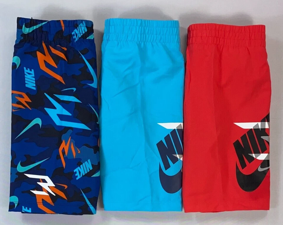 Boy's Nike 3 Brand Polyester Swim Shorts Swimsuit NEW - Image 1 of 1