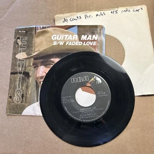 Elvis Presley Faded Love/Guitar Man 1981 Picture Sleeve Rca 45 - Picture 1 of 6