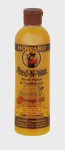Howard FEED N WAX Wood Polish & Conditioner Clear Beeswax & Orange Oil 16 oz NEW - Picture 1 of 1