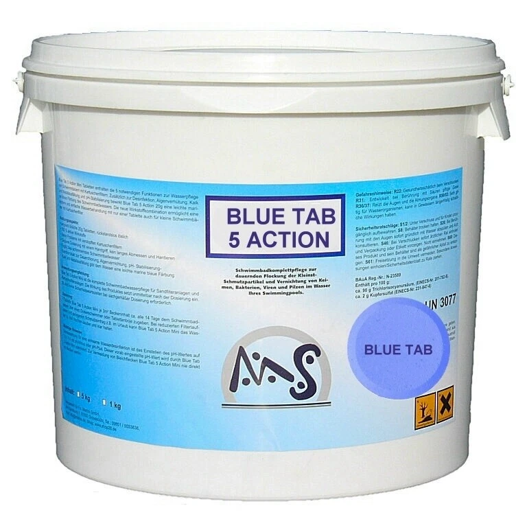 Chlortabletten BLUE TAB 5 ACTION® Multitabs Multifunktion Chlor Chlortabs 10 kg - Bild 1 von 1