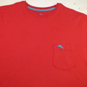 TOMMY BAHAMA RELAX DESIGNER POCKET TEE T SHIRT Mens M Red - Picture 1 of 4