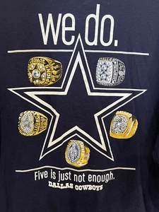 NFL Dallas Cowboys ¿Quieres seis? Auténtica Camiseta Manga Corta Adulto Grande Azul - Imagen 1 de 5