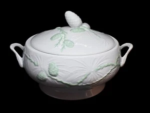Philippe Deshoulieres Limoges Porcelain Promenade Vert Tureen Green White w/ Box - Picture 1 of 14