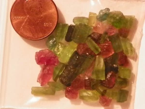 Tourmaline 50 Carats Crystal Specimens Facet Rough Pink And Green Mix Grades - Picture 1 of 1