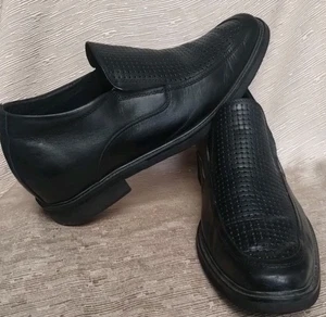 Calto T1534 Invisible 3" Height Increasing Leather Loafers , Size 10, Black - Picture 1 of 11