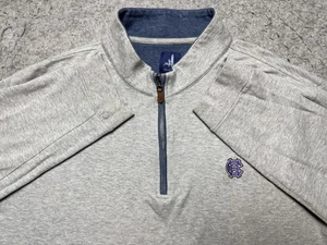 johnnie-O Holy Cross Quarter Zip Pullover Mens 2XL Gray Cotton Blend Sweater - Picture 1 of 14