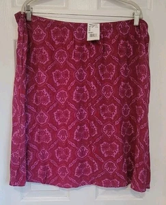 Y2K neu Vintage rosa Paisley geometrischer Midirock Übergröße 2X Hillard Hanson - Bild 1 von 5