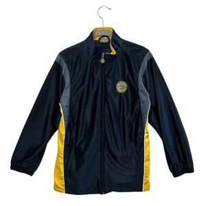 Nike "Nike Hoops" Embroidered Basketball Jacket Youth Sz L Navy Vintage Y2K Logo - Picture 1 of 11