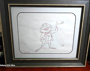 MISTER TOAD Original sketch. SIGNED by OLIVER ITSON. 14x17 frame. Disney Stamped - Picture 1 of 4