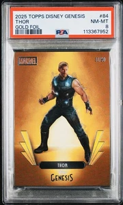 2025 TOPPS DISNEY GENESIS GOLD FOIL #84 THOR 31/50 PSA 8 - Picture 1 of 3
