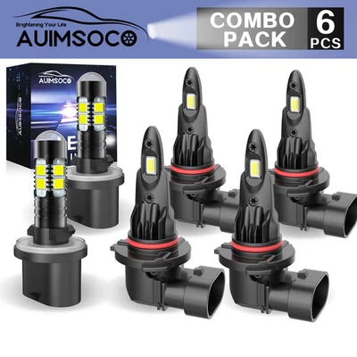 Kit combinado de 6 luces antiniebla de haz alto/bajo LED para GMC Sierra 3500 2001 2002 Foto 1 de 4