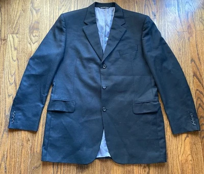 Blazer Jack Victor Para Hombre Talla 44L 100% Cachemira Negro Tres Botones Vitalewood Foto 1 de 4