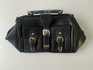 Dune Black Leather Doctor Style Medium Size Shoulder Bag - Picture 1 of 17