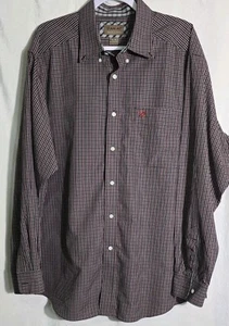 Ariat MENS XL Wrinkle Free Button Down Shirt Western PLAID RED BLACK - Picture 1 of 8