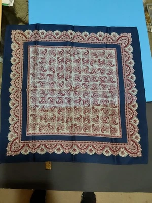 复古 70 年代 100% 处女羊毛围巾 RN # 16432 PAISLEY 印花日本 #2 — 第 1/4 张图片