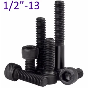 1/2" UNC Socket Cap Head Screws Allen Bolts Grade 12.9 Alloy Steel Black Oxide - Picture 1 of 13