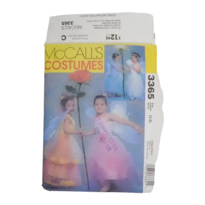 McCalls 3365 Girls Flower Fairy Costume Sewing Pattern Size 3-8 Uncut Wings - Image 1 of 4