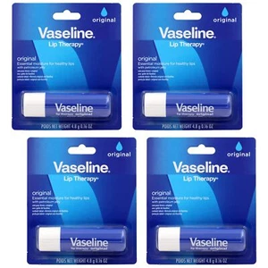 Vaseline Lip Therapy Care Original Lip Balm 4-Pack 0.16 Oz Each	 - Picture 1 of 7