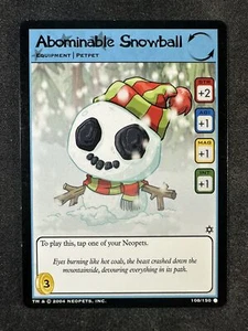 Neopets 108/150 Abominable Bola de Nieve Hannah y las Cuevas de Hielo Mascota Común Casi Nuevo - Imagen 1 de 2