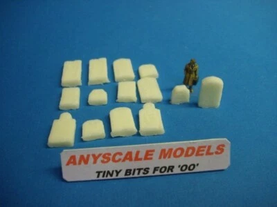 ANYSCALE MODELS oo gauge 4mm railway scenery weathered sandstone gravestones x 28 0151