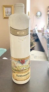 1967 Liebfraumilch German Rhine PFLZ Handmade Glazed Stoneware Wine Bottle Empty - Picture 1 of 7