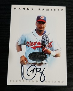 1996 Leaf Signature Series Silver Manny Ramirez Auto