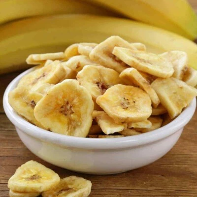 Chips de banana secos orgânicos puros, batatas fritas de qualidade adoçadas/sem açúcar 100g - Imagem 1 de 4
