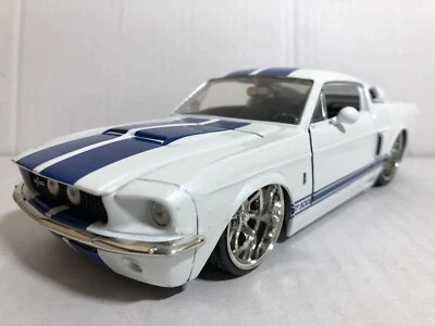 JADA BIGTIME BTM 1967 SHELBY GT 500KR WHITE / BLUE STRIPES 1:24 NEW NO BOX - Image 1 of 4