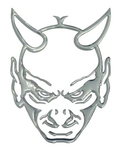 3D-adhesivo-cromo Devilhead 200 x 145 mm - Imagen 1 de 1