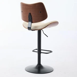 Barstools PU 25-33.4" Walnut Bentwood Dining Chairs Kitchen Counter Stools Beige - Picture 1 of 11