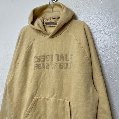 Essentials Fear Of God Hoodie Mens L Yellow FOG Spellout