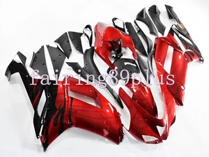 Candy Red Black ABS Plastic Injection Fairing Kit Fit for 2007 2008 ZX6R 636 - Picture 1 of 6