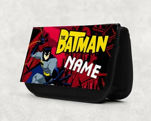 PERSONALISED (Custom) BATMAN Cartoon Pencil Case Bag - School Kids Gift - Picture 1 of 2