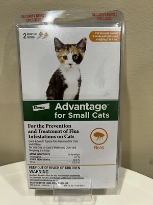 Tratamiento antipulgas para gatos - Ventaja para gatos pequeños 2-9 libras, 2 dosis mensuales Foto 1 de 2