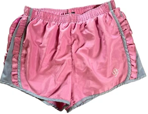 Simply Southern Women's Ruffle Running Shorts w/Liner Pink Gray size XXL #SMR - Picture 1 of 1
