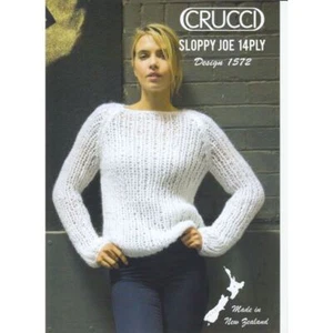 Open Rib Sweater Crucci Knitting Pattern 1572 for 14 Ply Yarns - Picture 1 of 1