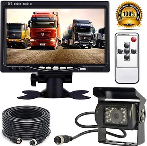 Car Reversing Camera +7" TFT LCD Monitor for Truck Caravan Bus Van Rear View Kit - Picture 1 of 18