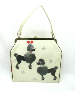 Vtg Vinyl Poodle Purse 1950's Kitsch - Picture 1 of 16