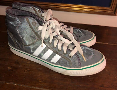  Adidas Nizza Silver White Green High Tops - Image 1 of 3