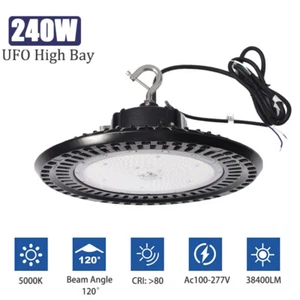 240W LED UFO High Bay Light Industrial Commercial Factory Warehouse Shop Light - Picture 1 of 8