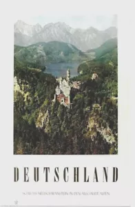 Original vintage poster NEUSCHWANSTEIN CASTLE ALPS GERMANY c.1950 - Picture 1 of 1