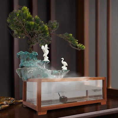 Chinese Zen Style Fish Tank Water Dispenser Humidifier Indoor Waterfall+Mist LED - Image 1 of 4