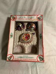 Vintage Handmade European Craftsmen Blown Glass Christmas Balls In Original Box - Picture 1 of 19