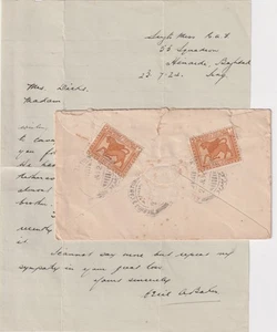 1924 Letter 55 Sqn RAF Baghdad Iraq Sgt Charles Dicks Killed Flying Duty - Picture 1 of 5