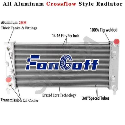 Aluminum 3 Row Radiator fits 2006-11 Chevy Impala/06-07 Monte Carlo 3.5L 3.9L V6 - Изображение 1 из 4