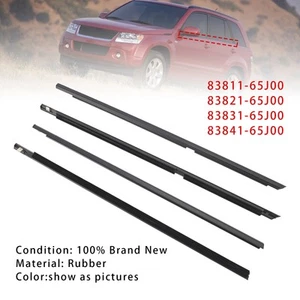 4PCS Door Glass Belt Outer Molding Weatherstrip Per Suzuki Grand Vitara 09-13 A7 - Picture 1 of 12