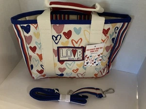 NWT Brighton Red, White & You Mini Tote/Purse canvas W/Shoulder Strap MSRP $150 - Picture 1 of 9