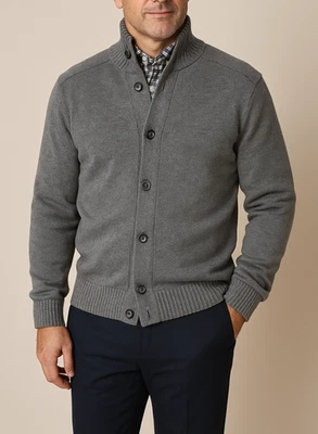 Ted Baker Cárdigan Grueso Tejido Botón Cremallera Suéter Chaqueta Gris Para Hombre ¿Sin Talla L? Foto 1 de 4