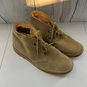 Vintage 70s Thom McAn Chukka Boots 7.5/9Tan Suede Leather Rubber (READ) - Picture 1 of 9